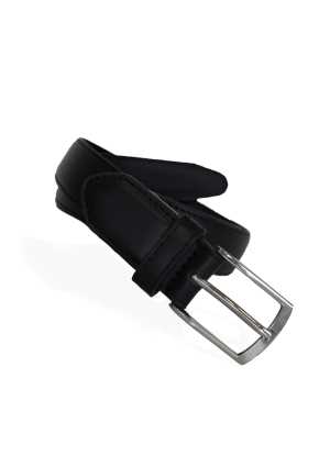 David Russell Black Leather Belt